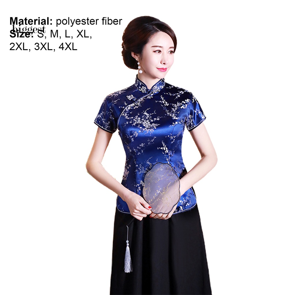 Áo Sườn Xám Cách Tân Cài Nút Phong Cách Trung Hoa Cho Nữ