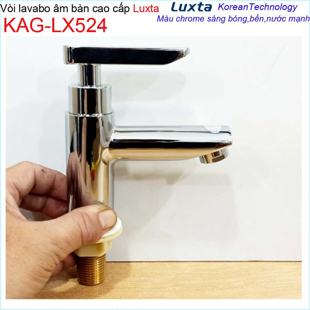 Vòi lavabo lạnh Luxta KAG-LX524 tay gạt, vòi rửa mặt thân tròn nước mạnh thiết kế tinh tuyệt đẹp