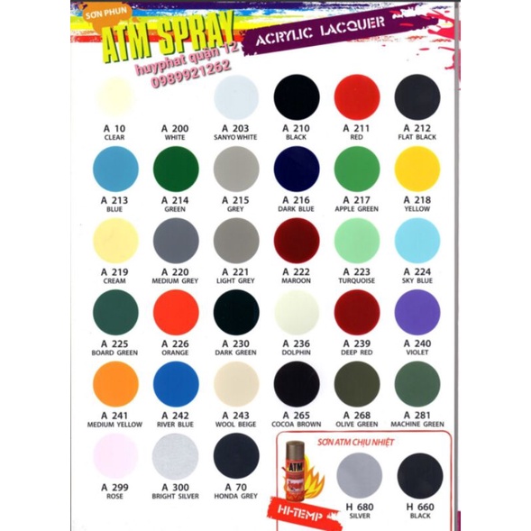 Sơn xịt atm spray/tv/win bán lẻ giá sỉ
