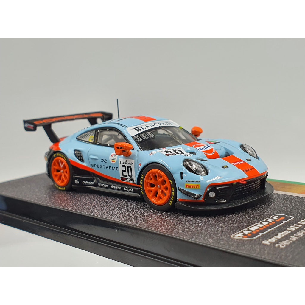 Xe Mô Hình Porsche 911 GT3 R 1:64 Tarmac Works ( Xanh Gulf )