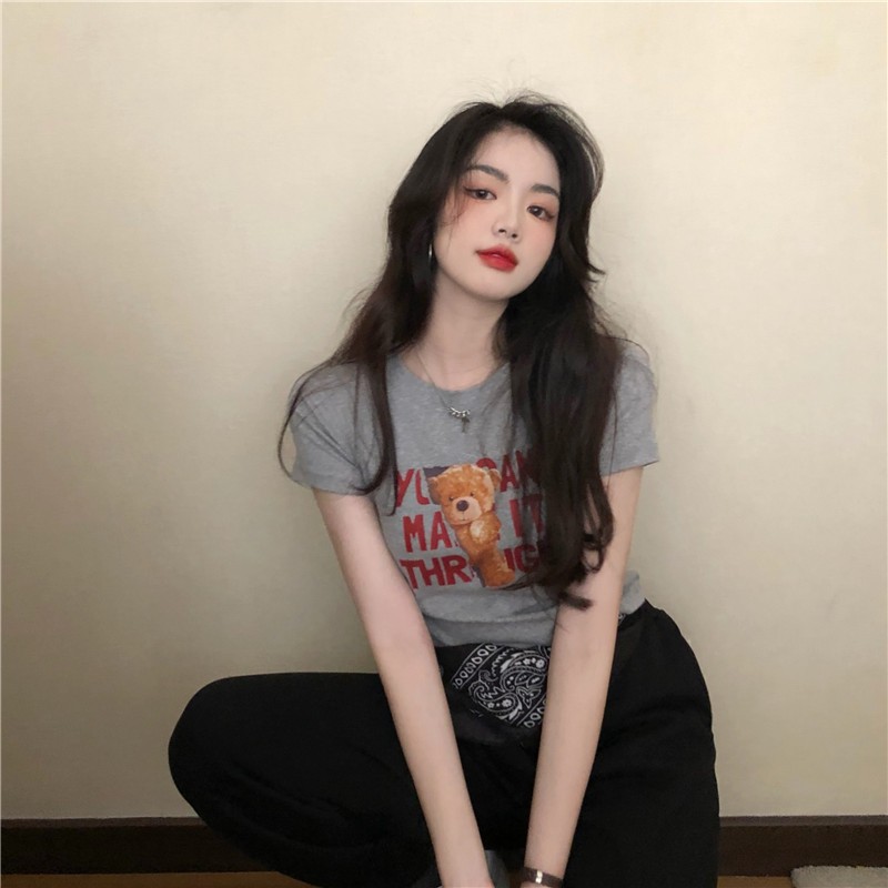 Áo Croptop In Hình Gấu Hoạt Hình Phong Cách Hàn Quốc Cho Nữ | BigBuy360 - bigbuy360.vn