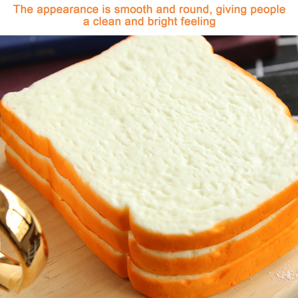 SABUY Bánh mì giả Squishy Đồ chơi giải nén mềm Mô phỏng nhân tạo Mô hình thực phẩm Bánh mì Trang trí nội thất