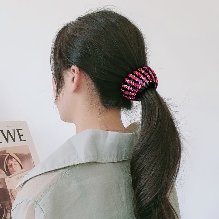 Kẹp Tóc Dạng Móng Vuốt Tạo Hình Tổ Chim Đính Bóng Lông Cho Nữ