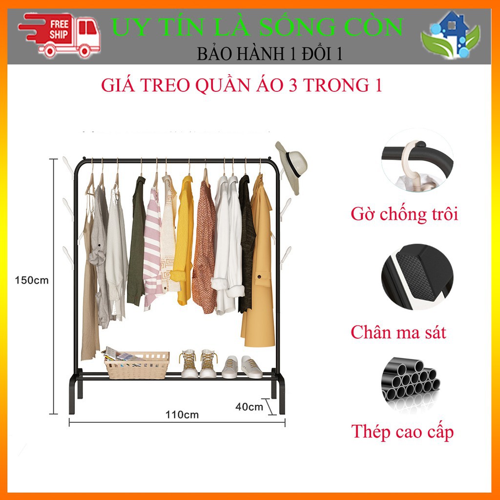 GIÁ TREO QUẦN ÁO MẪU MỚI 3TRONG 1 ĐỂ GIÀY CÓ MẪU TREO MŨ, GIÀN PHƠI QUẦN ÁO GẤP GỌN