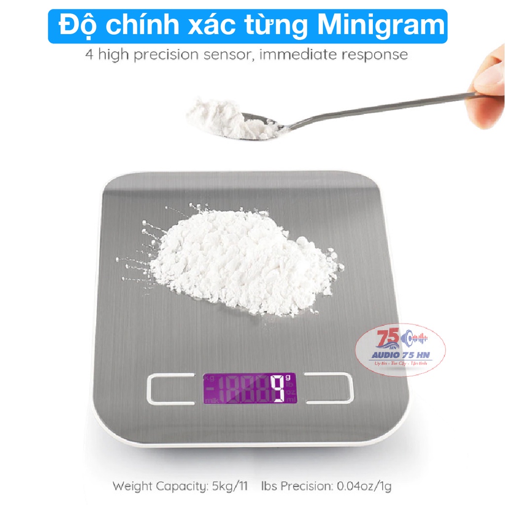 Cân thực phẩm điện tử hàng cao cấp, Cân tiểu ly điện tử nhà bếp mini SF2012 định lượng 1g - 5kg 10kg tặng kèm 02 pin