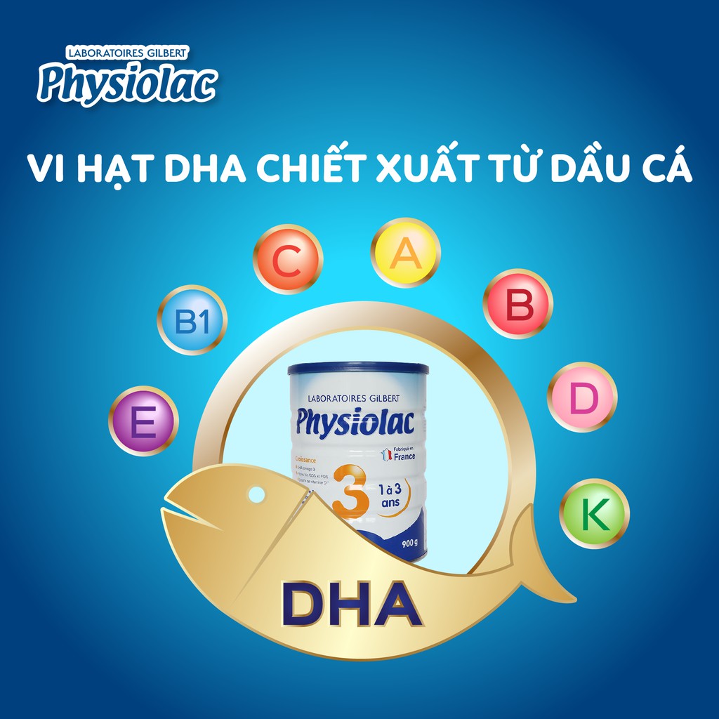 Sữa Physiolac số 1, 2, 3 (900g), Sữa Pháp, sữa tốt cho hệ tiêu hóa của bé yêu (Date 2023)