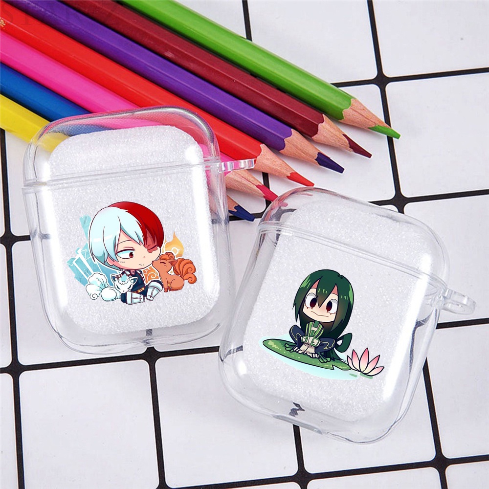 Vỏ Bảo Vệ Hộp Sạc Tai Nghe airpods pro 3 2 1 midoriya bakugou Trong Suốt In Hình anime my hero Academy Bằng tpu