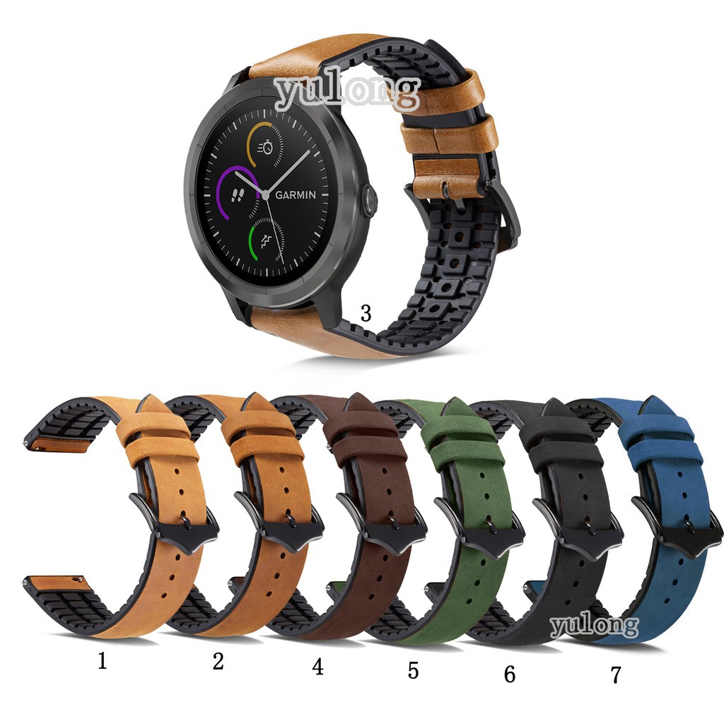 Dây đeo bằng da thật cho đồng hồ thông minh Garmin Vivoactive 3