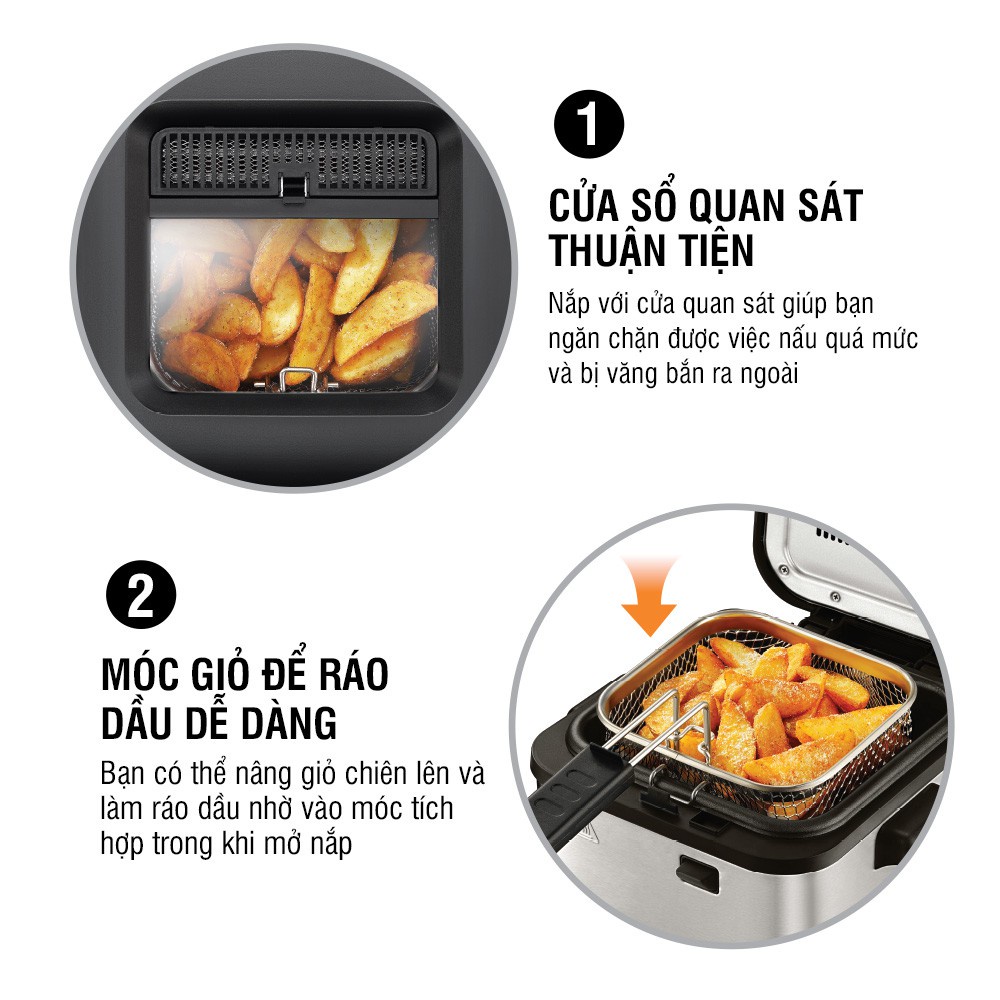 [BH 12 Tháng] Nồi chiên ngập dầu Lock&amp;Lock Deep Fryer 1.5L  Màu bạc  EJF716SLV