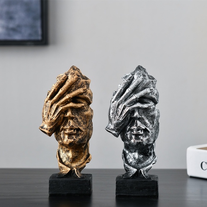 Bộ tượng tam không decor phòng phong cách bắc âu, không nói không nghe không nhìn