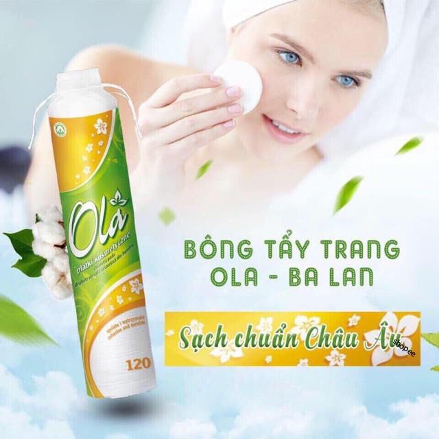 Bông tẩy trang Ola 120 miếng Cotton Pads (Ba Lan) hàng công ty chuẩn