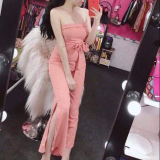 Jump  dài ống loe xẻ tà kèm belt.. hàng thiết kêz