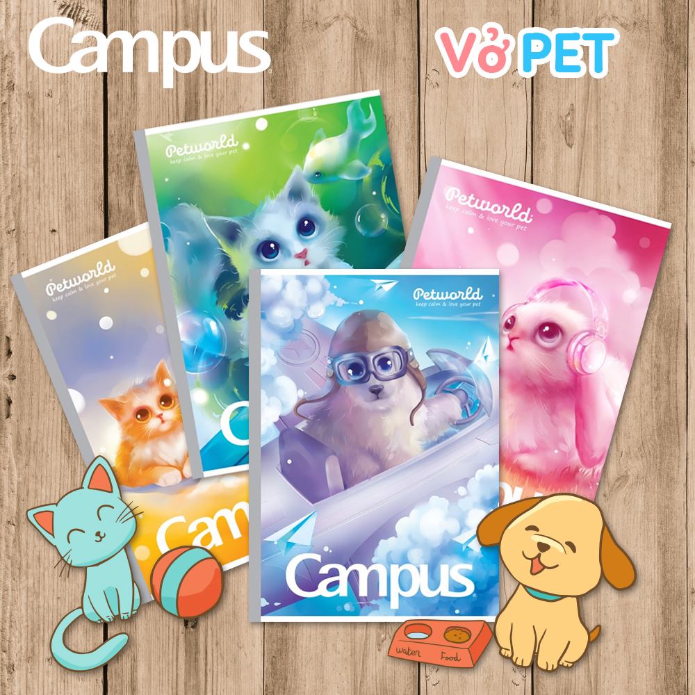 Vở 4 Ôly, cấp 1 Campus – Pet/ My City / Doremon (các mẫu dòng bán chạy)- văn phòng phẩm Diệp Lạc