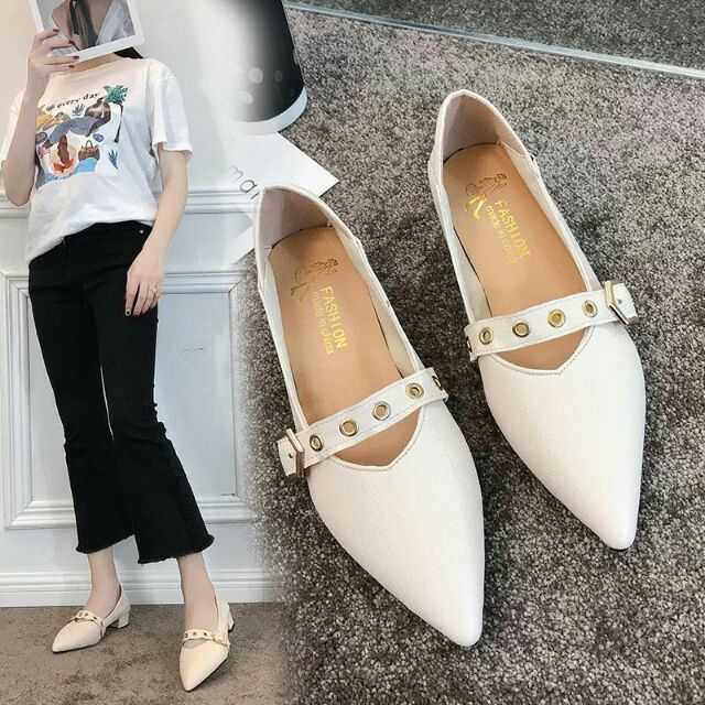 Giày Lười MoCa 3P Mũi Nhọn Quai Ngang Cực Tây | BigBuy360 - bigbuy360.vn