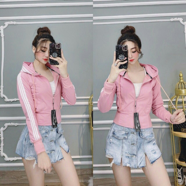 Áo khoác da cá lửng 3 sọc | BigBuy360 - bigbuy360.vn
