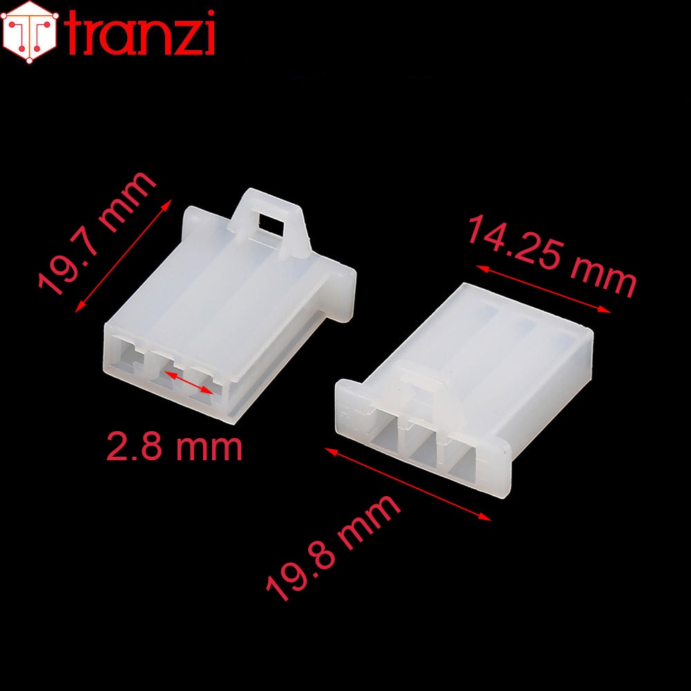 Vỏ header 2.8mm 28050 3P bộ đực cái trắng - túi 5 bộ đực cái