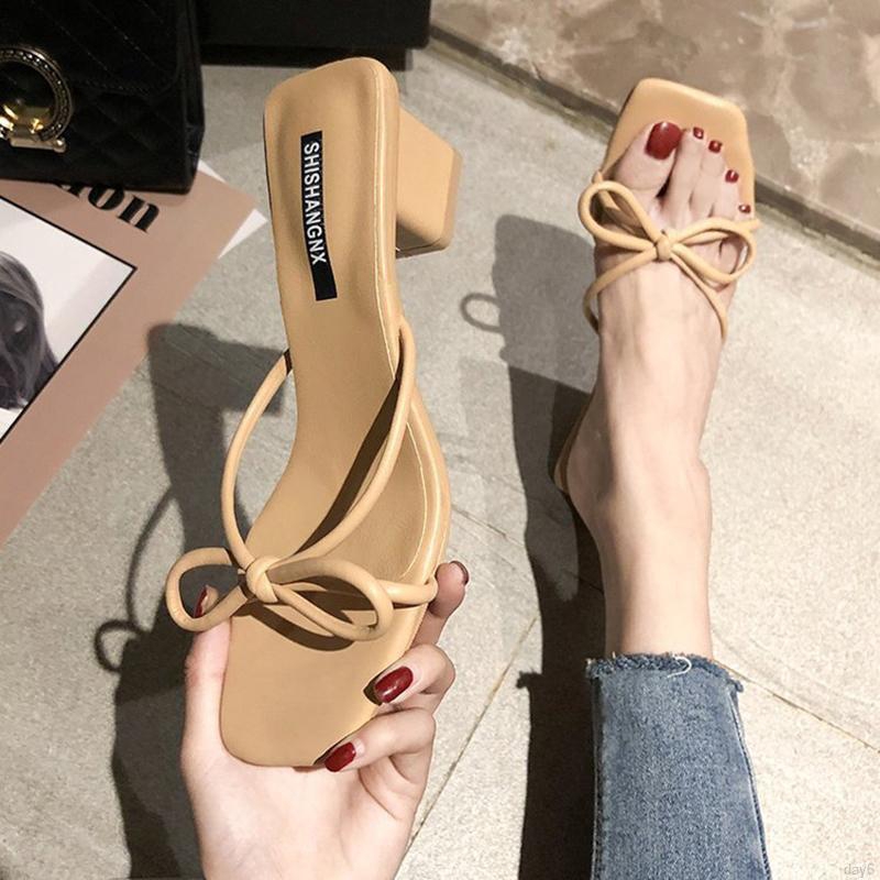 Dép Quai Ngang Đính Nơ Thời Trang Hàn Cho Nữ