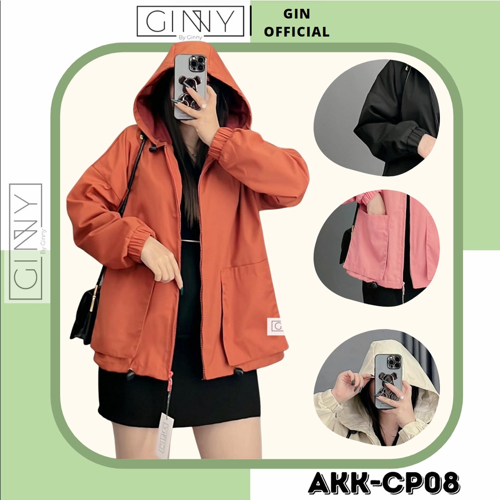 Áo Khoác Kaki Ulzzang Túi Rời Mini CP08 | Chống Nắng 2 Lớp, Nón rộng