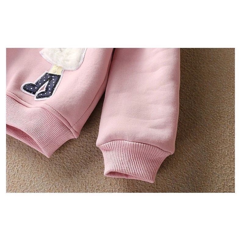 Áo Sweater Dày Tay Dài In Hình Mèo Hoạt Hình Thời Trang Thu Đông Dành Cho Bé Gái