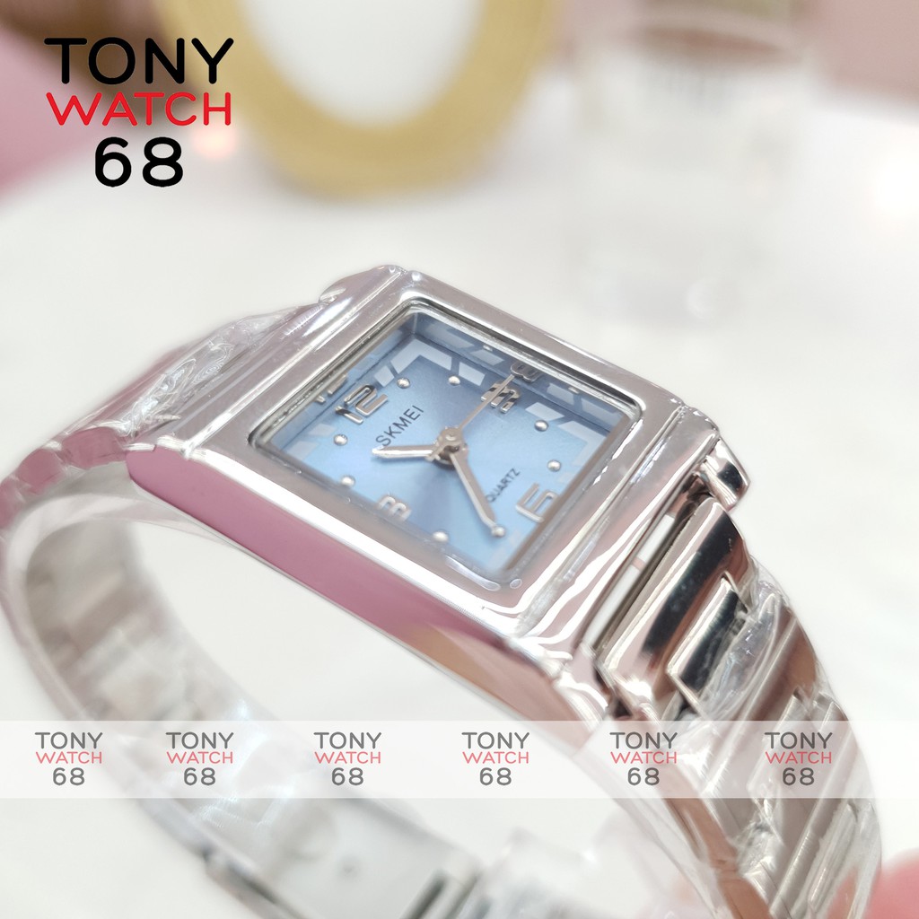 Đồng hồ nữ SKMEI mặt vuông dây kim loại mặt mini sang trọng chính hãng chống nước Tony Watch 68