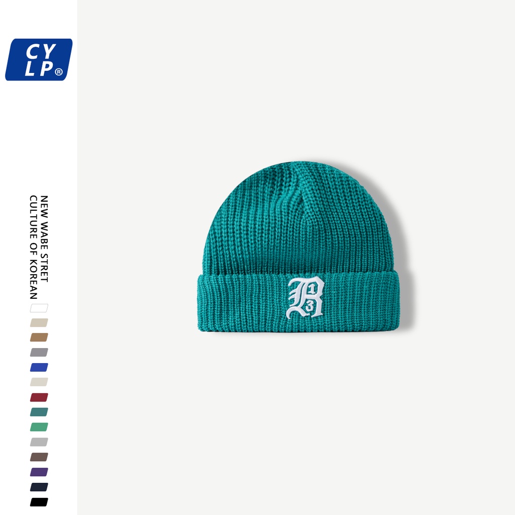 Mũ Len Thêu Chữ Phong Cách Đường Phố Hàn Quốc Cá Tính Pu