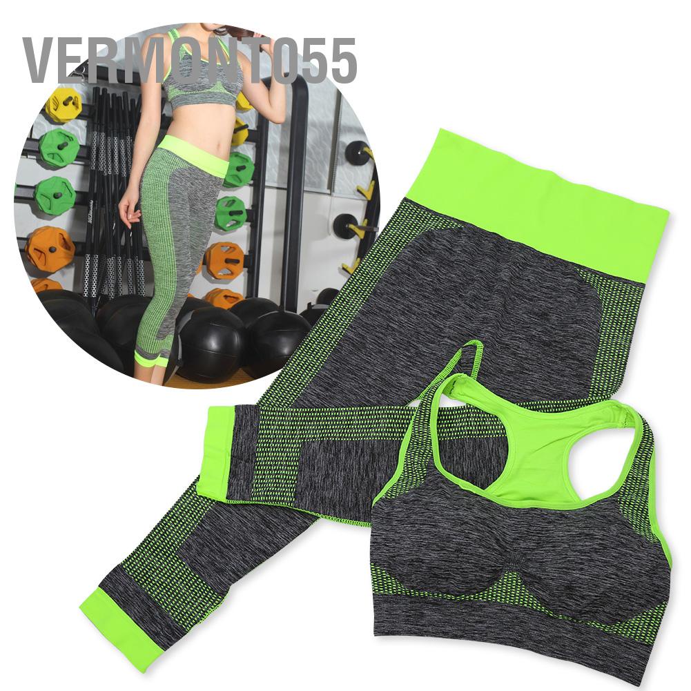 Vermont055 Women Fitness Workout Gym Yoga Tarining Suits Bra Pants Sports Wear