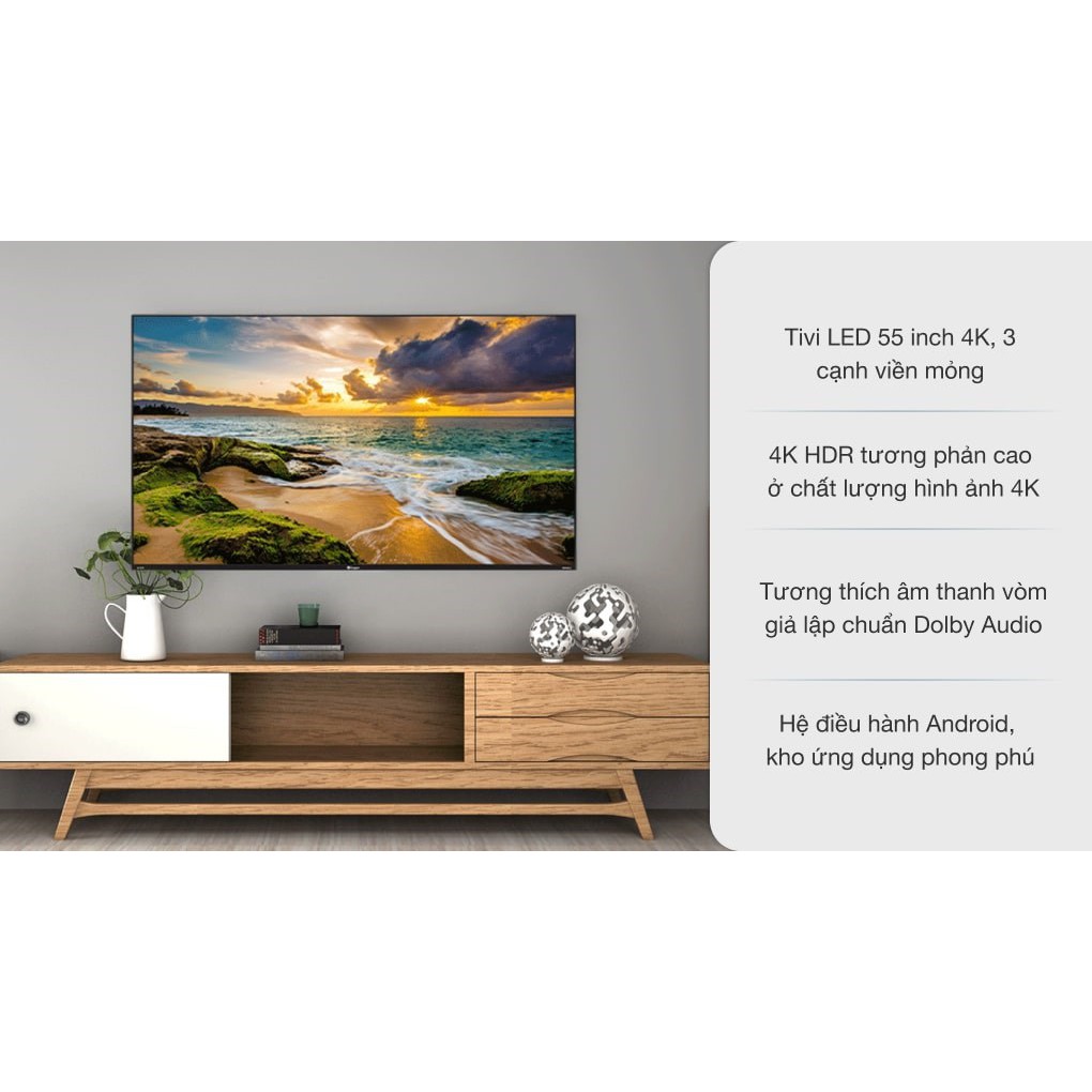 Android Tivi 4K Casper 55 Inch 55UG6300 (Miễn phí giao tại HCM-ngoài tỉnh liên hệ shop) | BigBuy360 - bigbuy360.vn