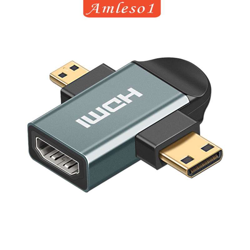 Giắc Chuyển Đổi 3 Trong 1 Hdmi Female Sang Mini Hdmi Male + Micro Hdmi Male