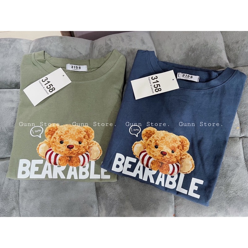 Áo Thun 3158 In Hình GẤU BEARABLE Form Rộng Unisex Chất Cotton Khô Loại 1, Thoáng Mát, Thấm Hút Mồ Hôi - GUNN