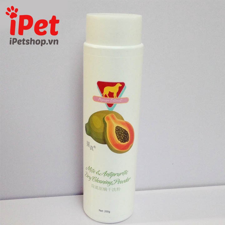 Phấn Tắm Khô Hương Đu Đủ Cho Thú Cưng Chó Mèo - iPet Shop