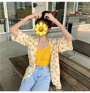 Áo kimono hoa cúc nhỏ