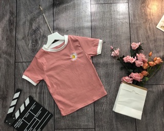 Áo croptop thêu hoa cúc