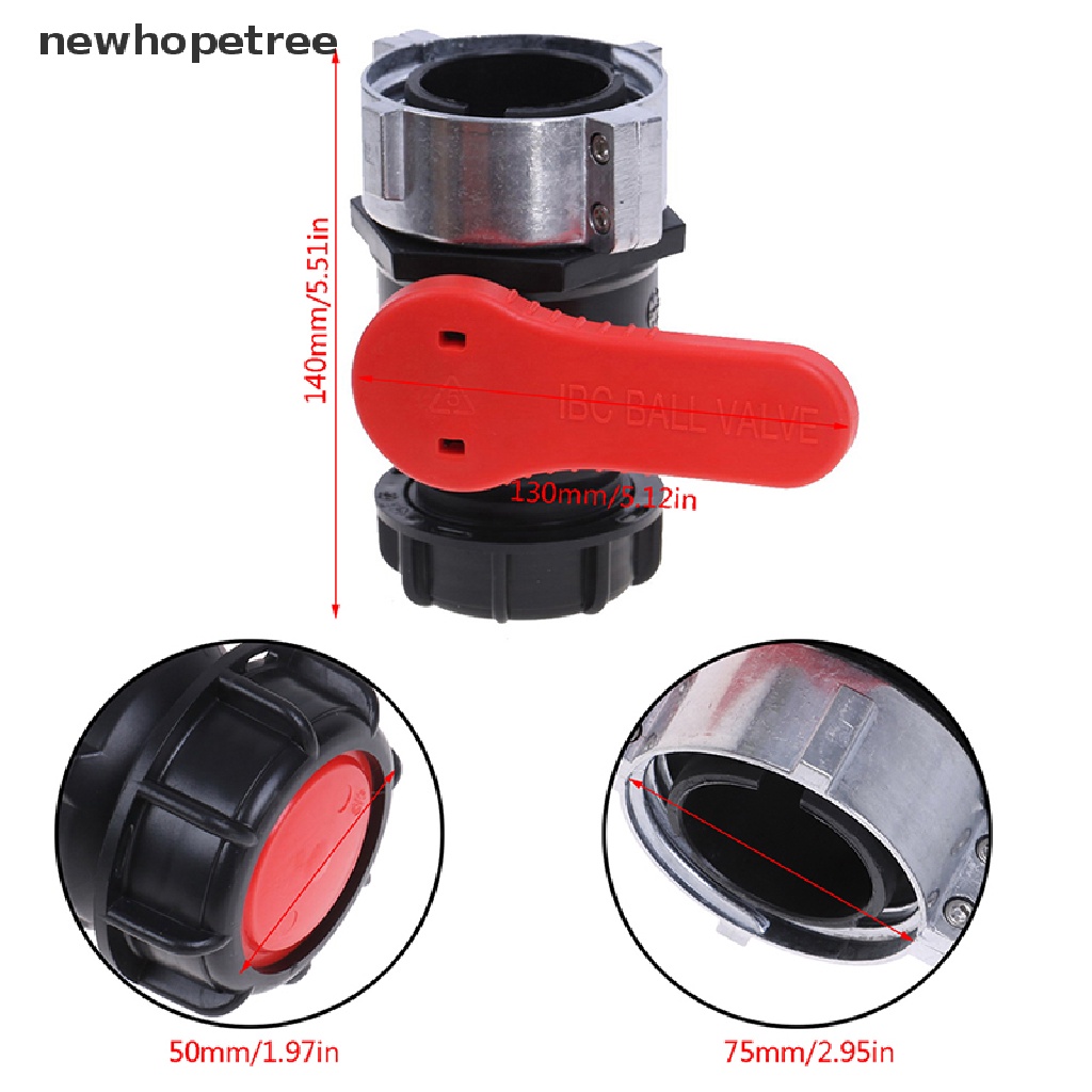 Van Bi DN50 Tấn 75mm 1000L Chuyên Dụng Cho Bể Nước IBC