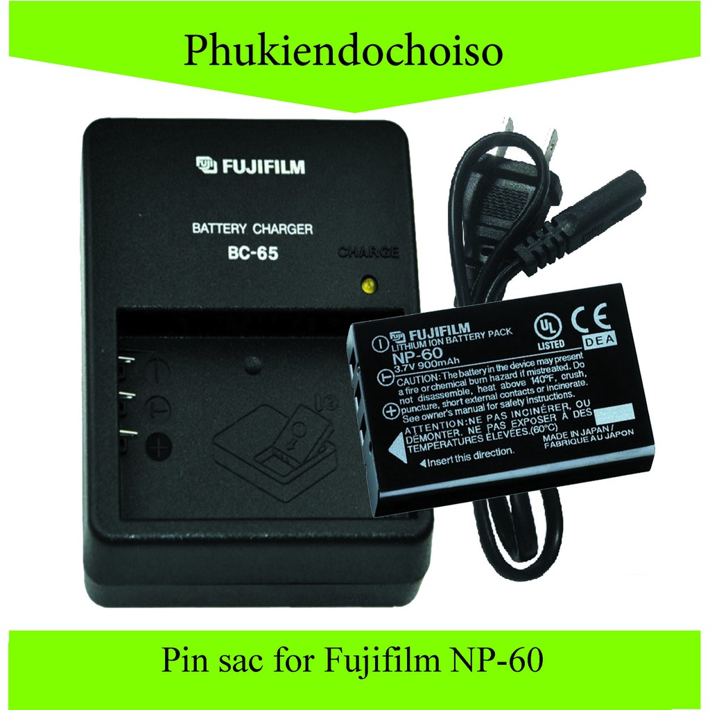 Bộ pin sạc thay thế cho Fujifilm NP-60