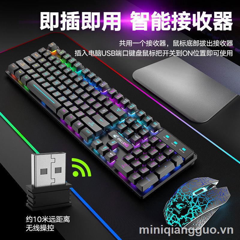 Bộ Bàn Phím Và Chuột Chơi Game Không Dây Có Đèn Phát Sáng