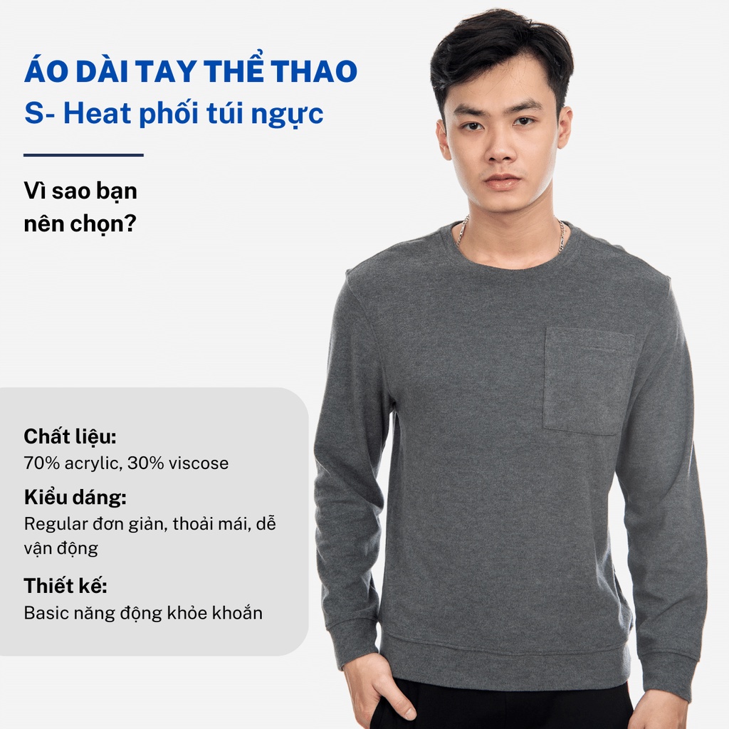 Áo nỉ dài tay nam CIZA thể thao công nghệ Nhật Bản giữ ấm tốt form rộng size S M L XL ATDR21