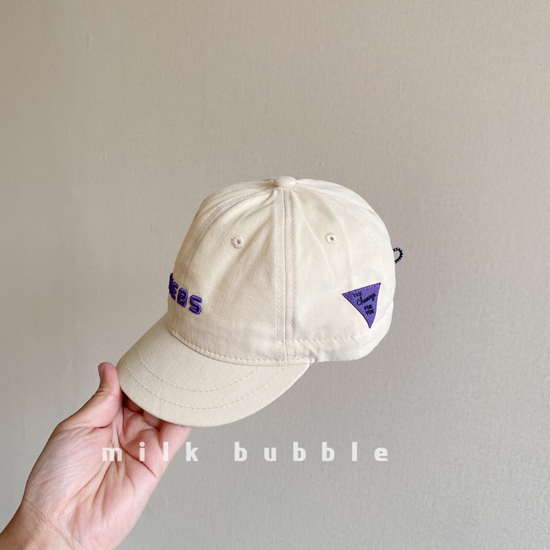 Mũ lưỡi trai bóng chày vành nhỏ chống nắng thêu chữ phong cách thời trang xuân hè thu có thể điều chỉnh cho bé trai