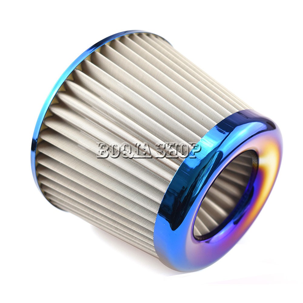 Bộ Lọc Khí Nạp Lạnh Bằng Thép Không Gỉ Màu Xanh Dương 3 &quot;76mm Cho Xe Đua