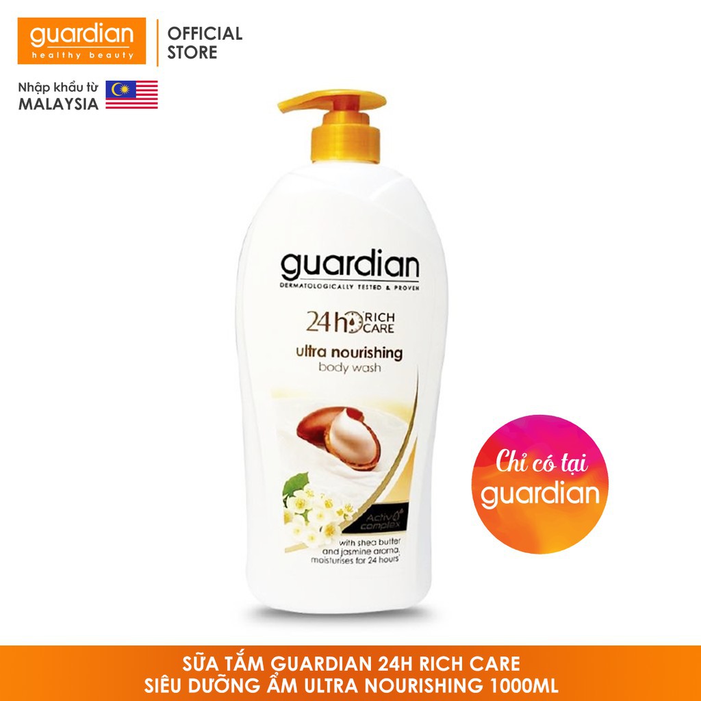 Sữa Tắm Guardian 24h Rich Care Giúp Thư Giản, Dưỡng Ẩm, Trắng Da Nuôi Dưỡng Da Suốt 24 Giờ