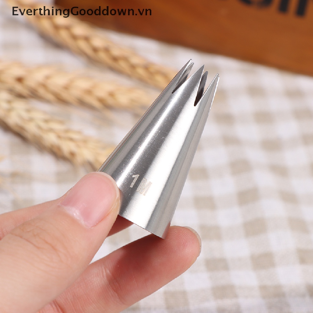 Everthingooddown 1M # 6 Bánh Kem Thẳng 6 Răng Bằng Thép Không Gỉ 304 Trang Trí