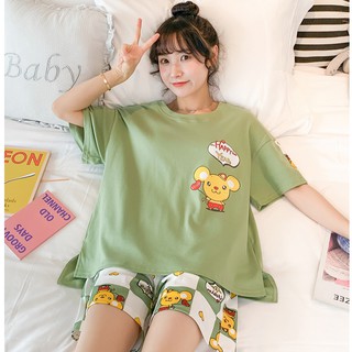 Đồ bộ nữ cộc tay bộ mặc nhà dễ thương thun sữa mềm mại -EGANDA