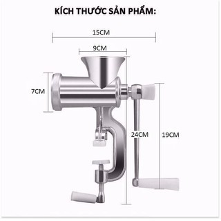 GIÁ SỈ Máy xay thịt bằng tay đế kẹp bàn𝑲𝑯𝑶̂𝑵𝑮 𝑹𝑰̉  chất liệu nhôm cao cấp, không gỉ 5731