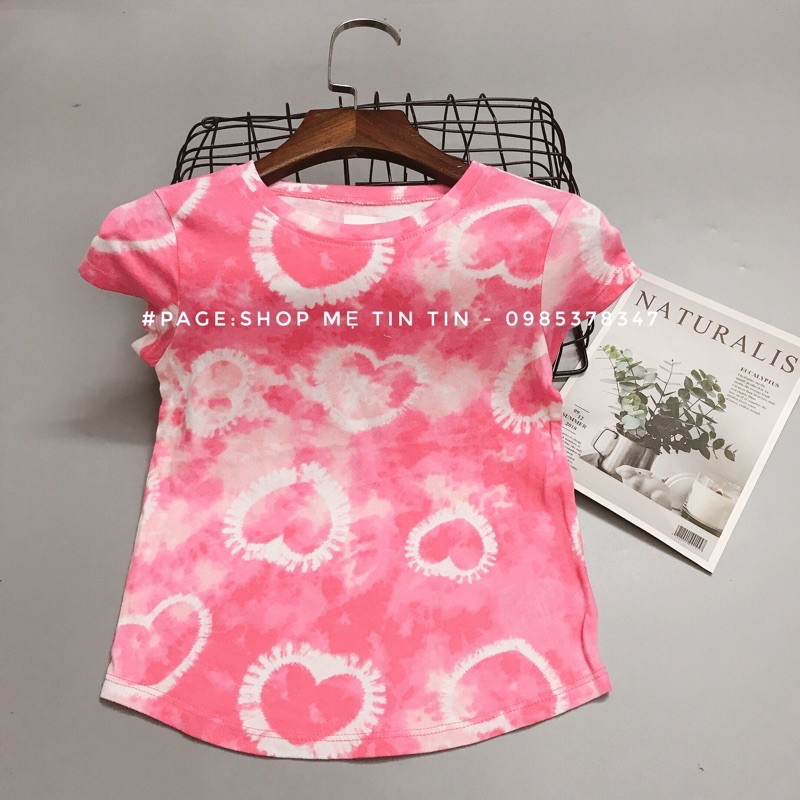 [OLDNAVY] áo cộc tay -chất cotton size:4y hồng loang