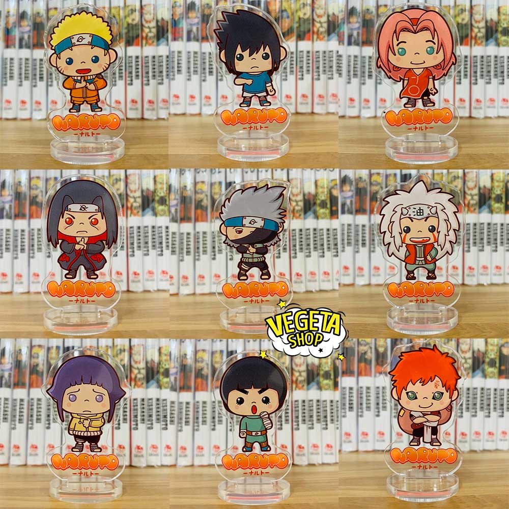 Mô Hình Tượng Standee Acrylic Mica 2 mặt - Set 9 Naruto Sasuke Kakashi Sakura Hinata Neji Rock Lee Gaara Jiraiya Itachi
