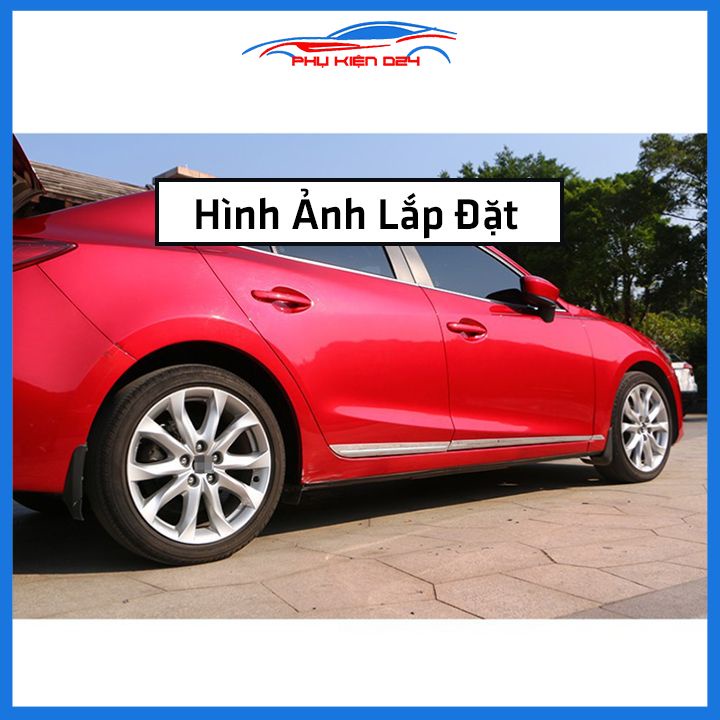 Bộ ốp nẹp sườn Mazda 3 2017-2018-2019 mạ crom trang trí làm đẹp xe