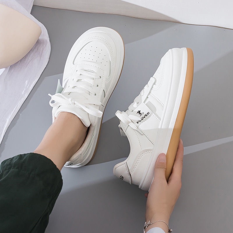 Giày thể thao nữ đẹp ulzzang phong cách Hàn Quốc dễ thương hot 2022 màu trắng be da cao cấp