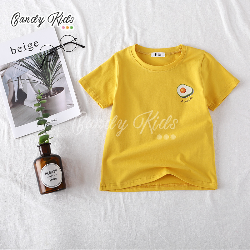 Children's Pure Cotton Short-Sleeved T-shirt Girl's Fashion All-match Half-Sleeve Baby Boy's Cute Printed Top