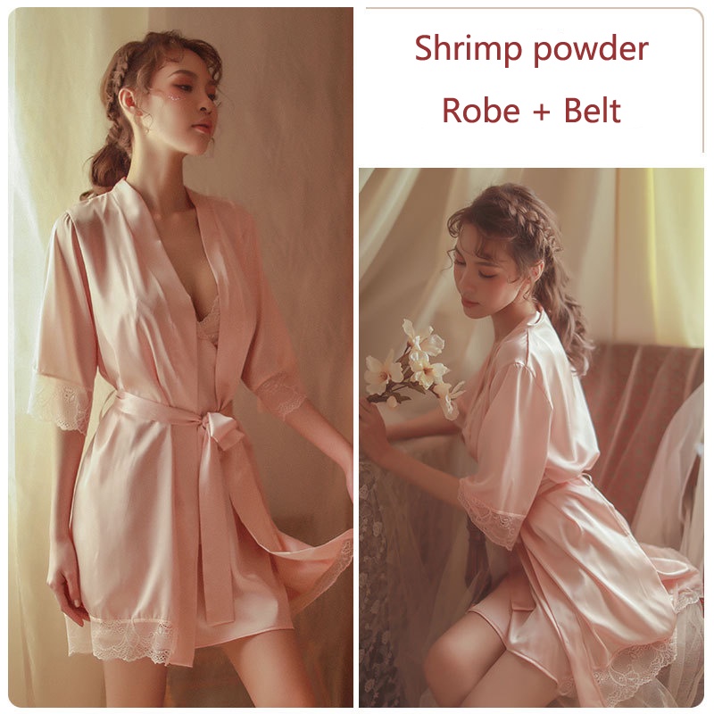 Áo Choàng Ngủ Dài Tay Gợi Cảm Cao Cấp Đồ Lót Ren Quyến Rũ Đồ Lót Nữ Mặc Nhà | BigBuy360 - bigbuy360.vn