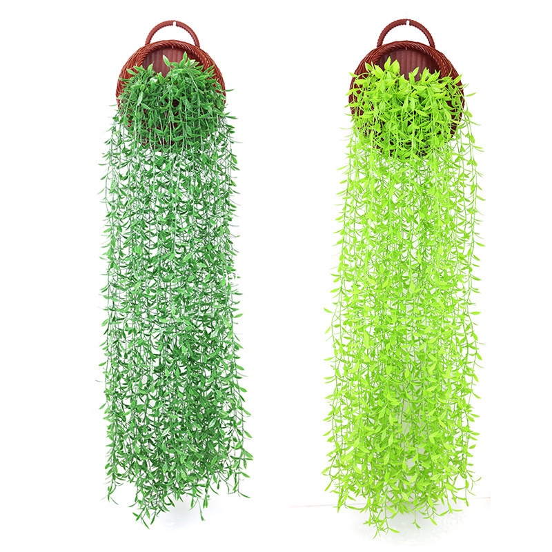 Dây lá cúc tần ấn độ giả nhựa dài 100cm 5 nhánh lá dùng trang trí nhà cửa giỏ dây leo hoặc rèm dây lá ban công tuyệt đẹp