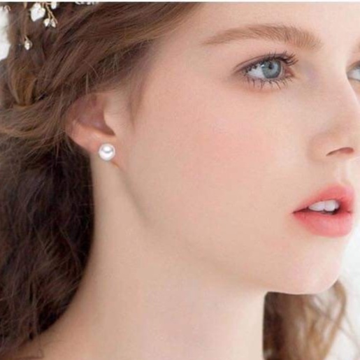 Bông tai bạc Van Jewelry V10713 Bông Ngọc Trai nhân tạo chốt bạc